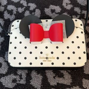 Kate Spade X Disney Minnie Mouse Bow Pola Dot  Crossbody Purse/Bag